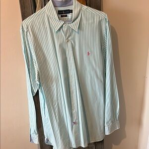 Ralph Lauren Men's Green Striped Shirt